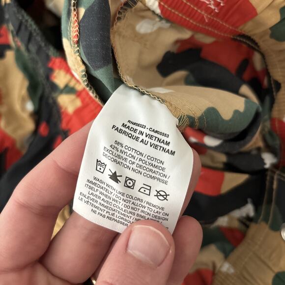 Air JORDAN Flight Heritage Tan Red Green Black Camo Cargo Pocket Pant Men Sz M - Picture 6 of 12